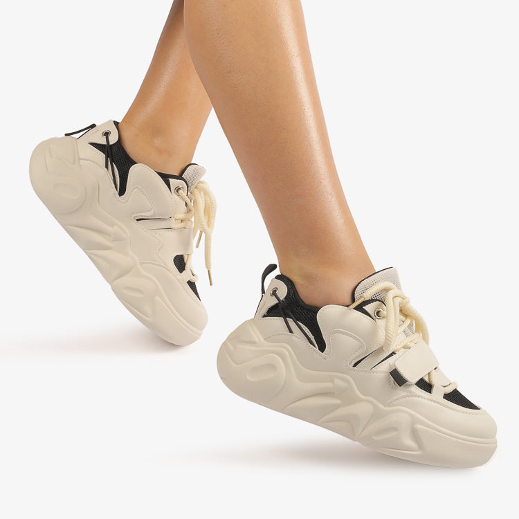 Adidasi Dama Din Piele ecologica Amira Alb/Negru B311 ABC