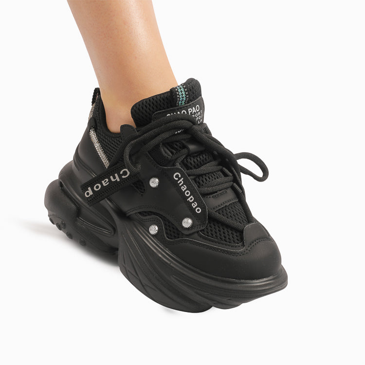 Adidasi Dama Din Piele Ecologica  Negru Bibi CRL661