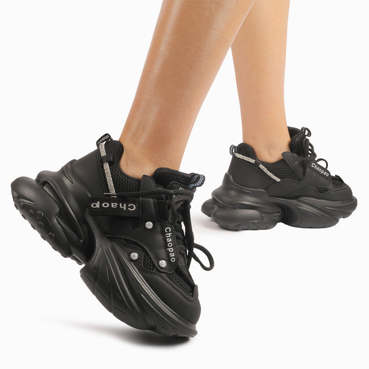 Adidasi Dama Din Piele Ecologica  Negru Bibi CRL661