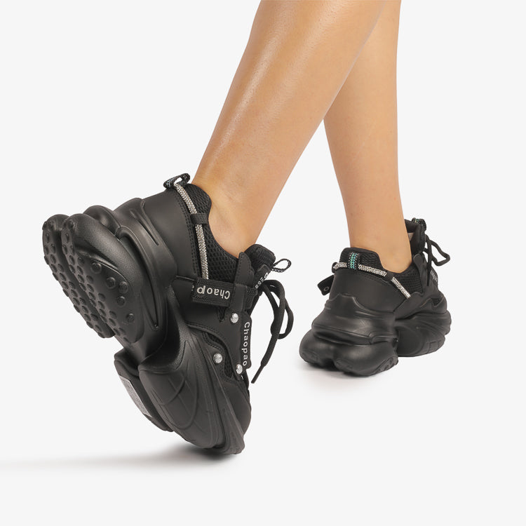 Adidasi Dama Din Piele Ecologica  Negru Bibi CRL661