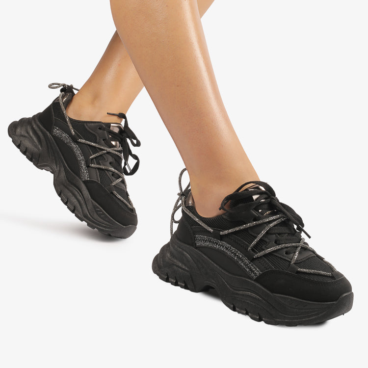 Adidasi Dama Din Piele Ecologica Negru Mimi BK15