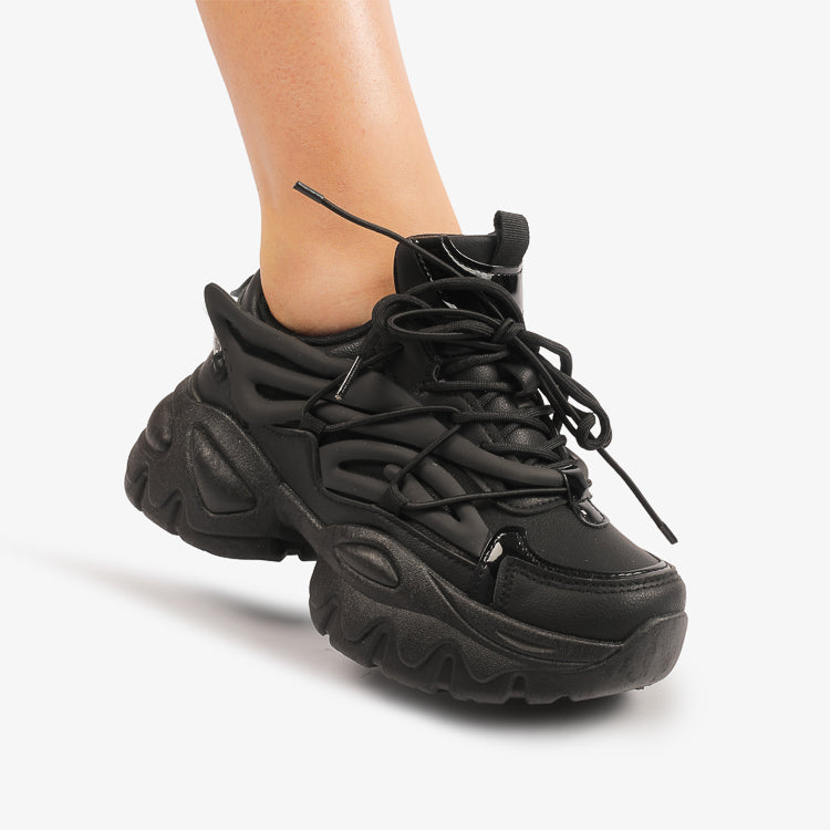 Adidasi Dama Din Piele Ecologica Negru Lore CRL1012