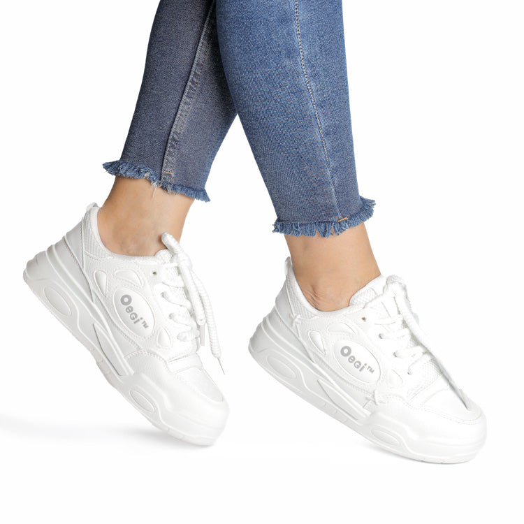 Adidasi Dama din Piele Ecologoca Alb Catalina L03