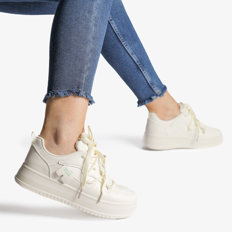 Sneakers Din Piele ecologica  Bej Najwa 8807