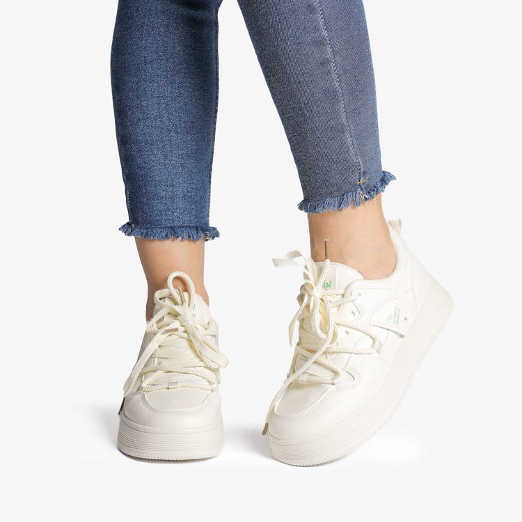 Sneakers Din Piele ecologica  Bej Najwa 8807