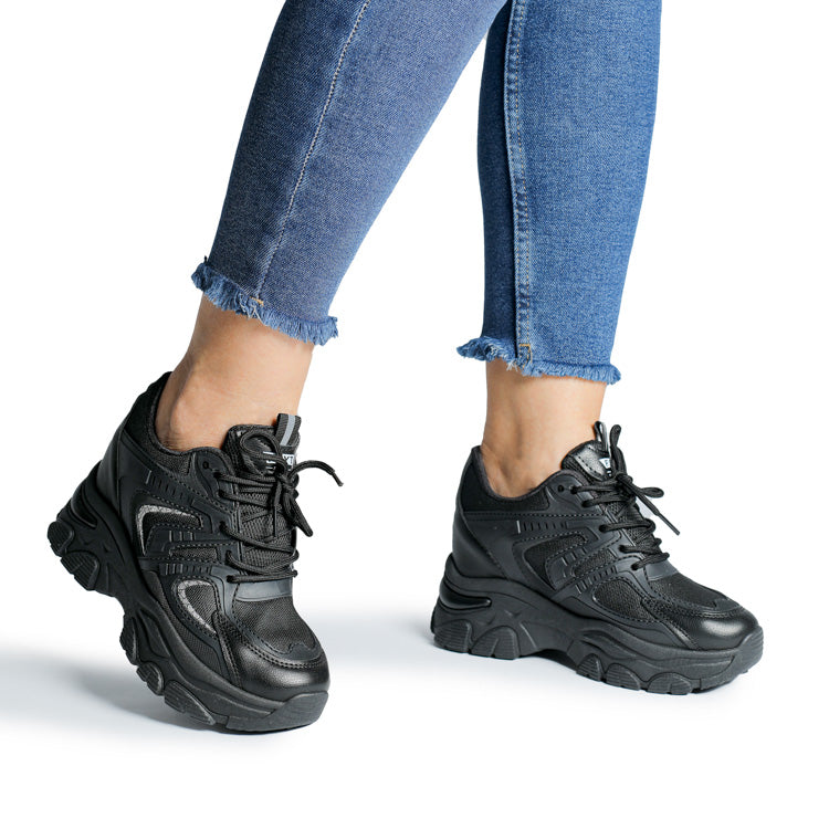 Adidasi Dama Din Piele ecologica Black Alissa H58