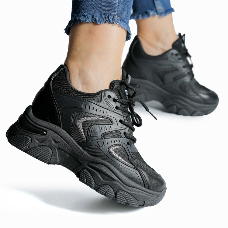 Adidasi Dama Din Piele ecologica Black Alissa H58