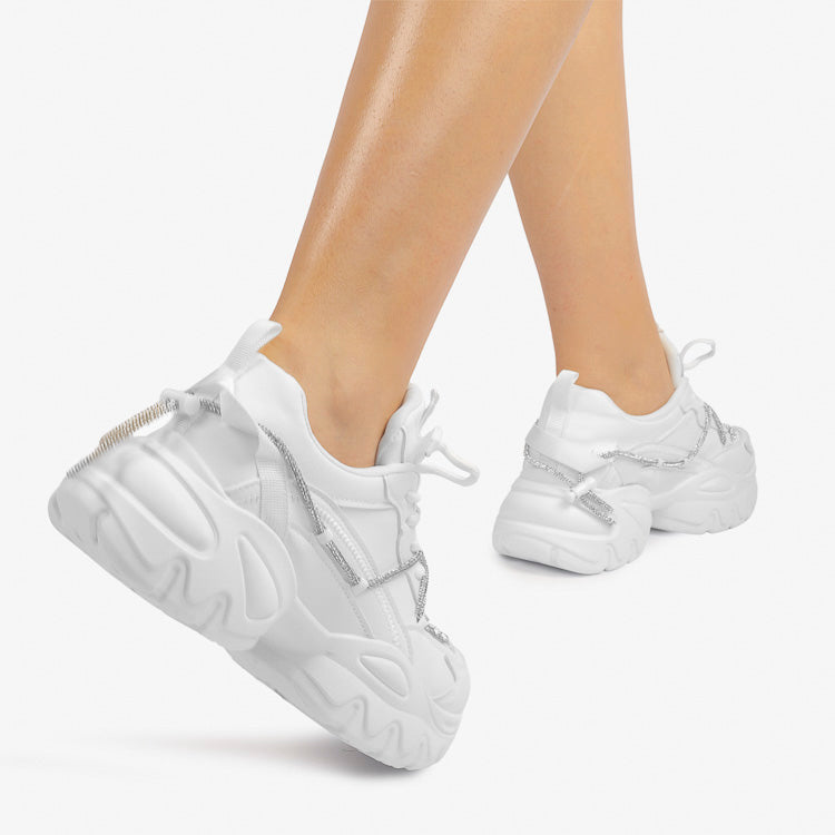 Adidasi Dama Din Piele Ecologica Alb Delia CRL1009
