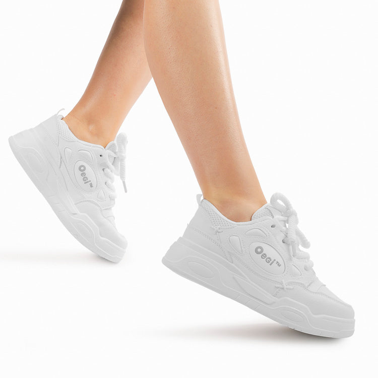 Adidasi Dama din Piele Ecologoca Alb Catalina L03