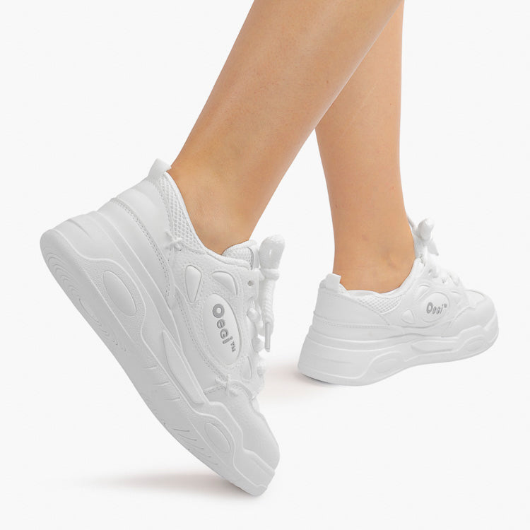 Adidasi Dama din Piele Ecologoca Alb Catalina L03