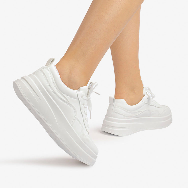 Sneakers Din Piele ecologica Alb Maria Y01