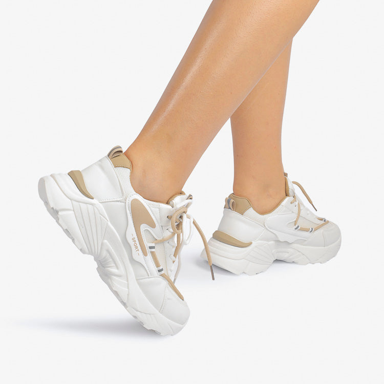 Adidasi Dama Din Piele ecologica Mady HQ266 Alb/Khaki