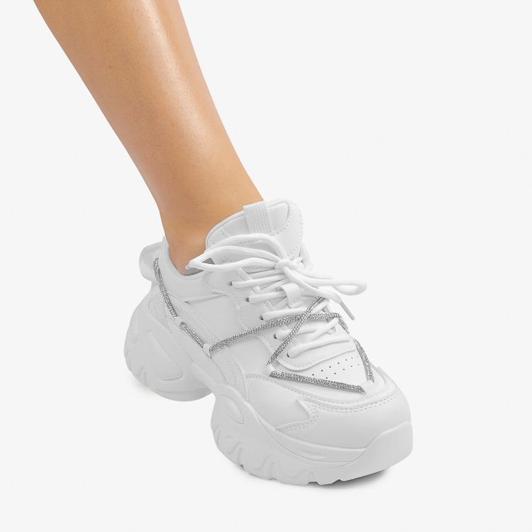 Adidasi Dama Din Piele Ecologica Alb Delia CRL1009
