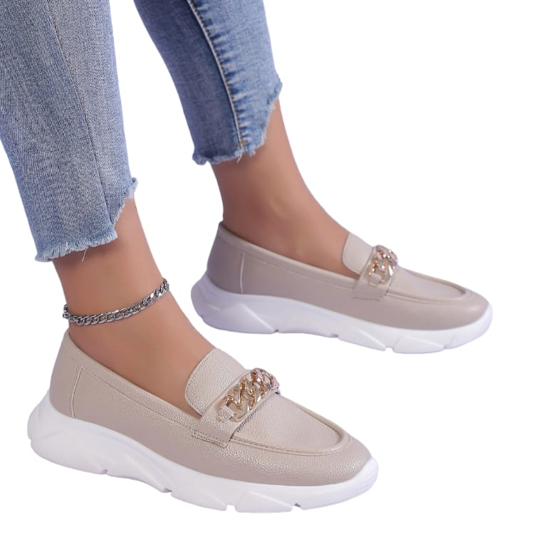 Pantofi Casual Din Piele Ecologica Kaki  Sya WH503