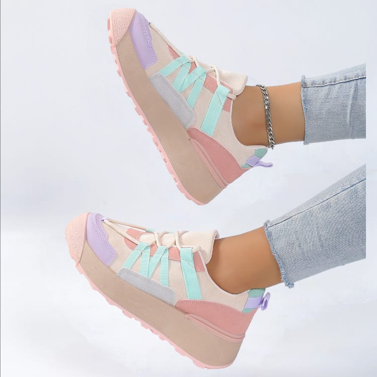 Adidasi Dama din Piele Ecologica  Pink Eva 391