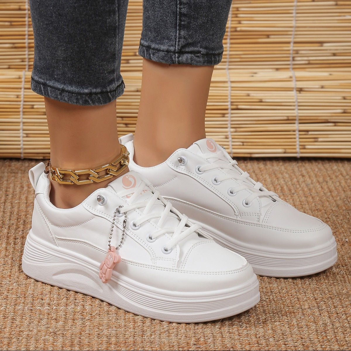Pantofi Casual Din Piele Ecologica Pink Mira BL393