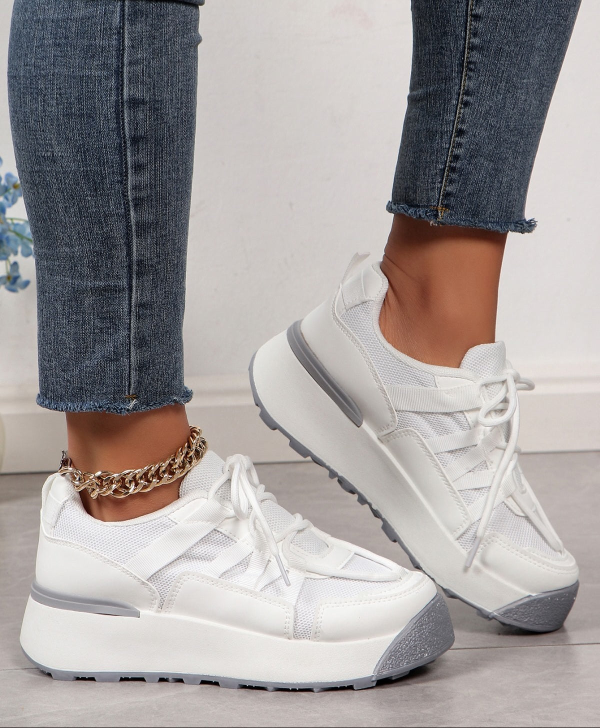 Adidasi Dama Din Piele Ecologica Alb Eva BL512