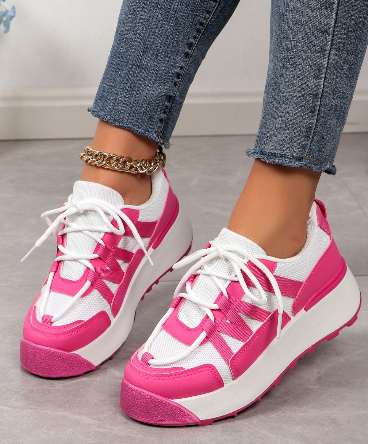 Adidasi Dama Din Piele Ecologica Fuchsia Eva BL512
