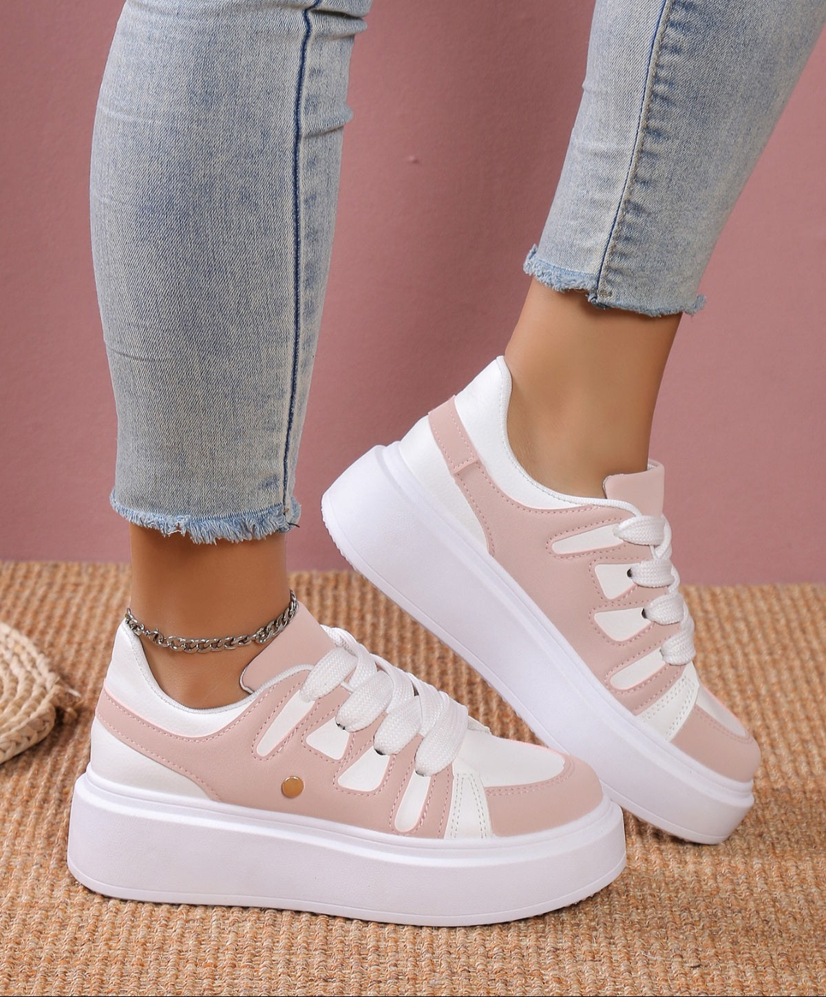 Adidasi Dama Din Piele Ecologic Pink Anisa BL380