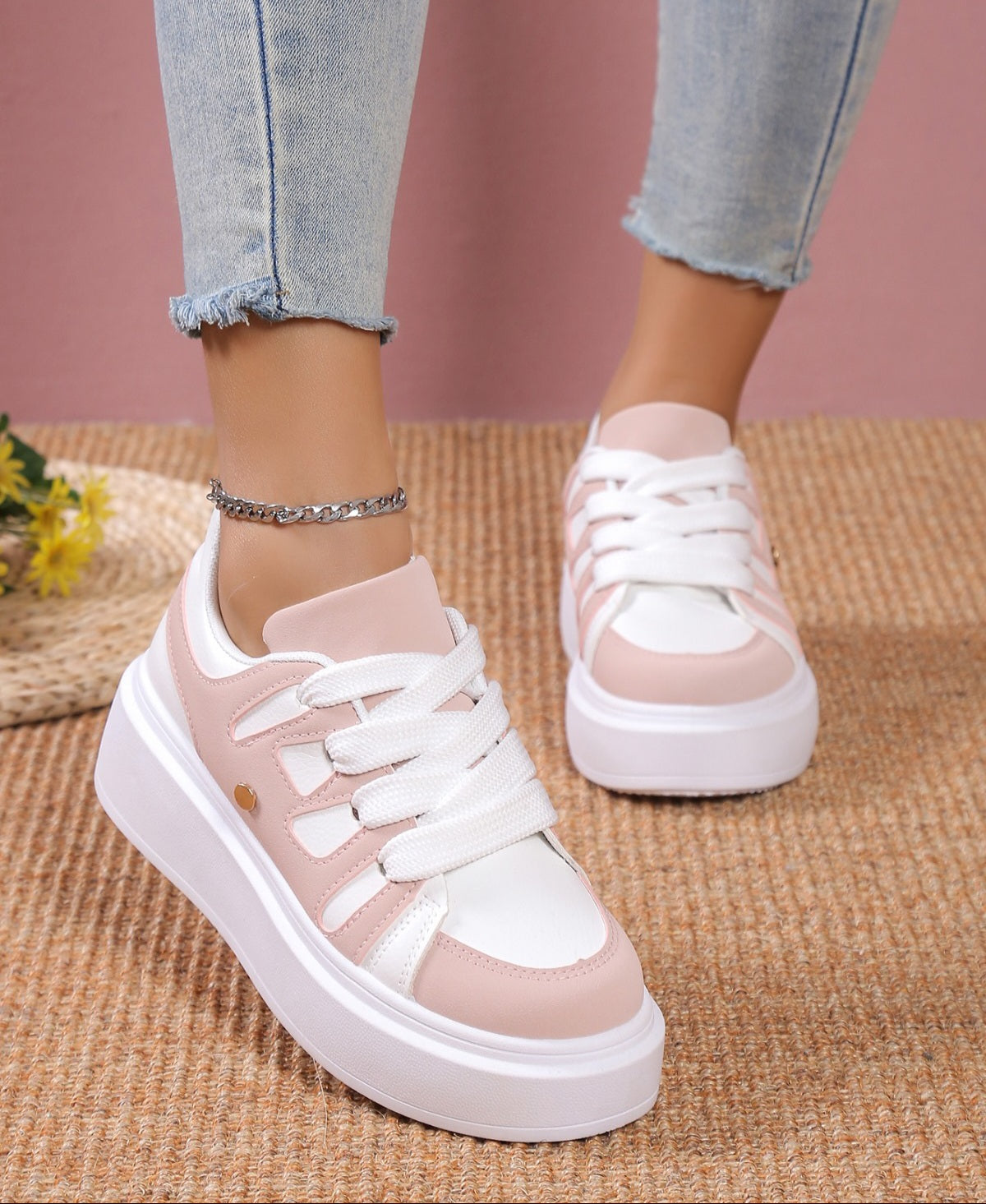 Adidasi Dama Din Piele Ecologic Pink Anisa BL380