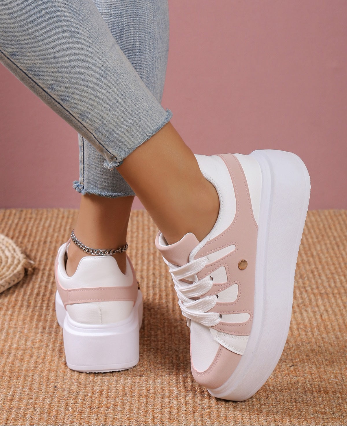 Adidasi Dama Din Piele Ecologic Pink Anisa BL380