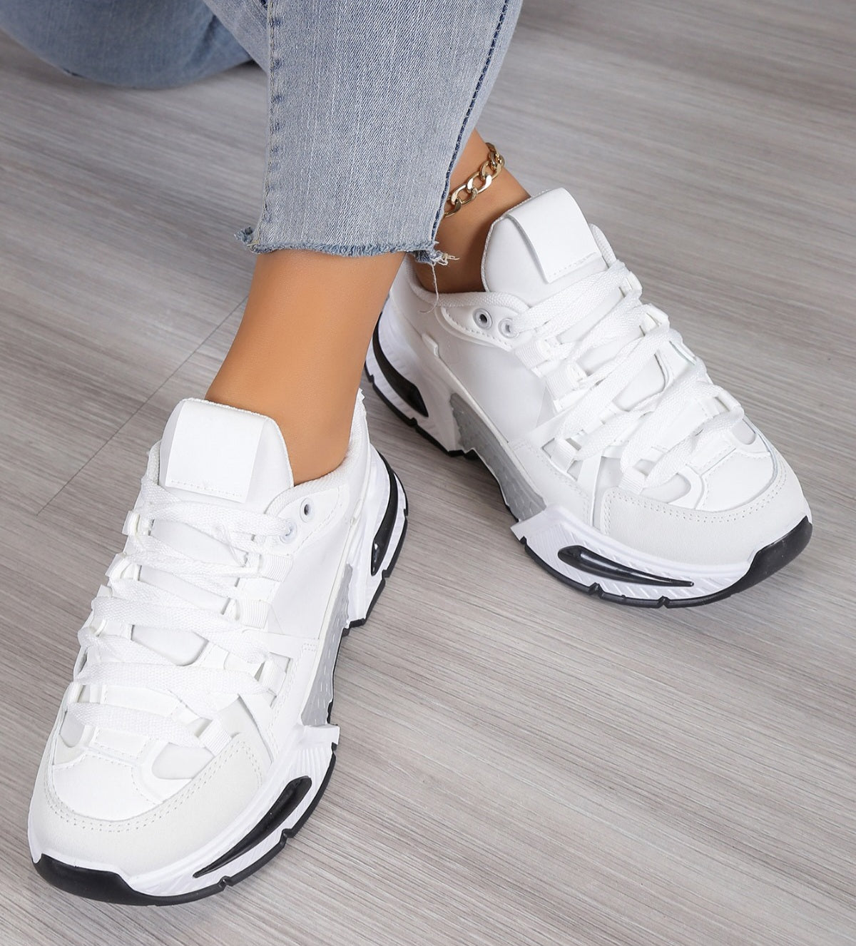 Adidasi Dama Din Piele ecologica Alb Ana  NB635