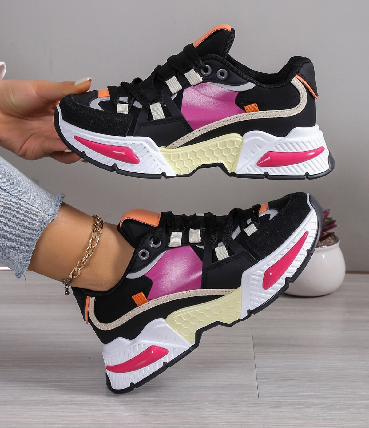 Adidasi Dama Din Piele ecologica Black Ana  NB635