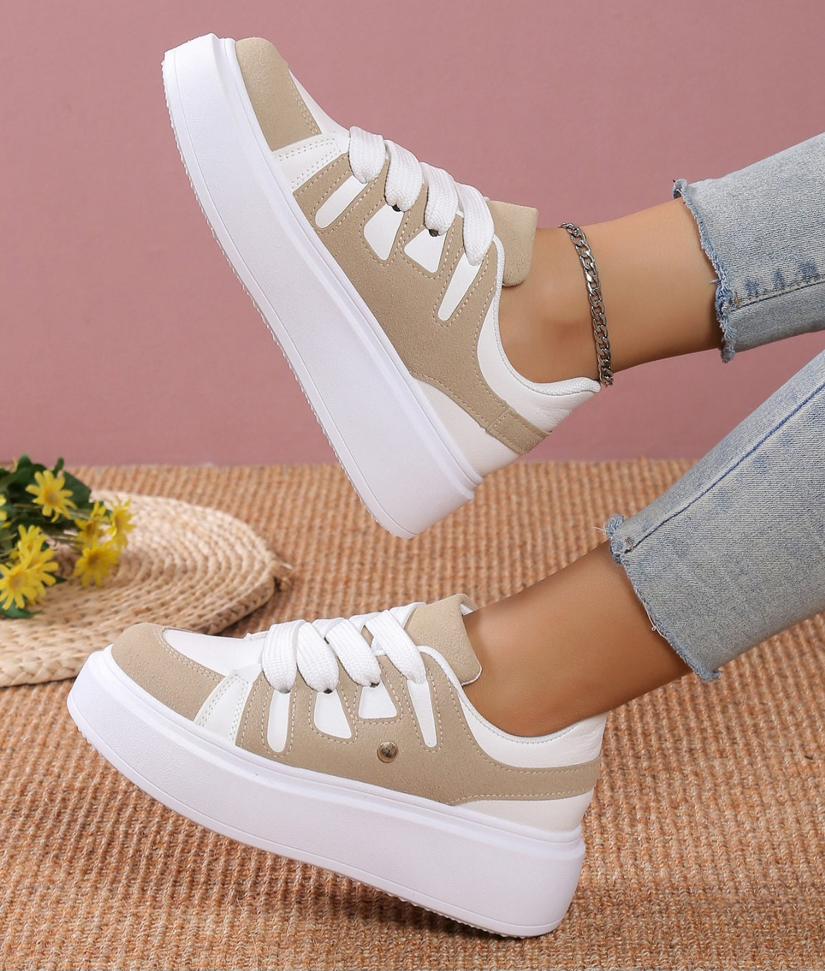 Adidasi Dama Din Piele Ecologica  Bej Anisa BL380