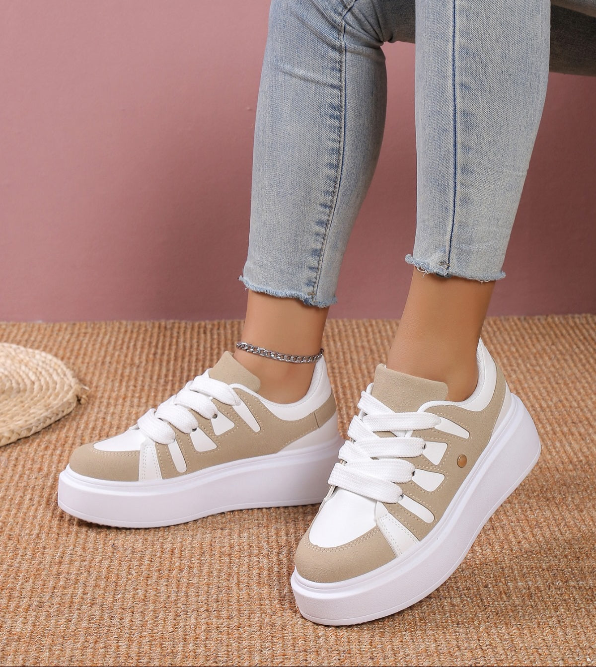 Adidasi Dama Din Piele Ecologica  Bej Anisa BL380