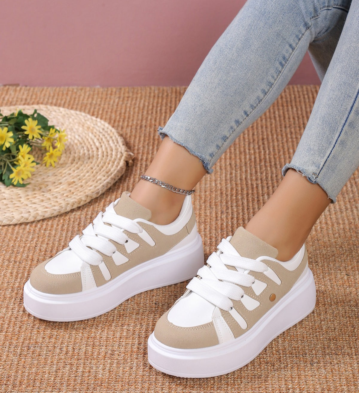 Adidasi Dama Din Piele Ecologica  Bej Anisa BL380