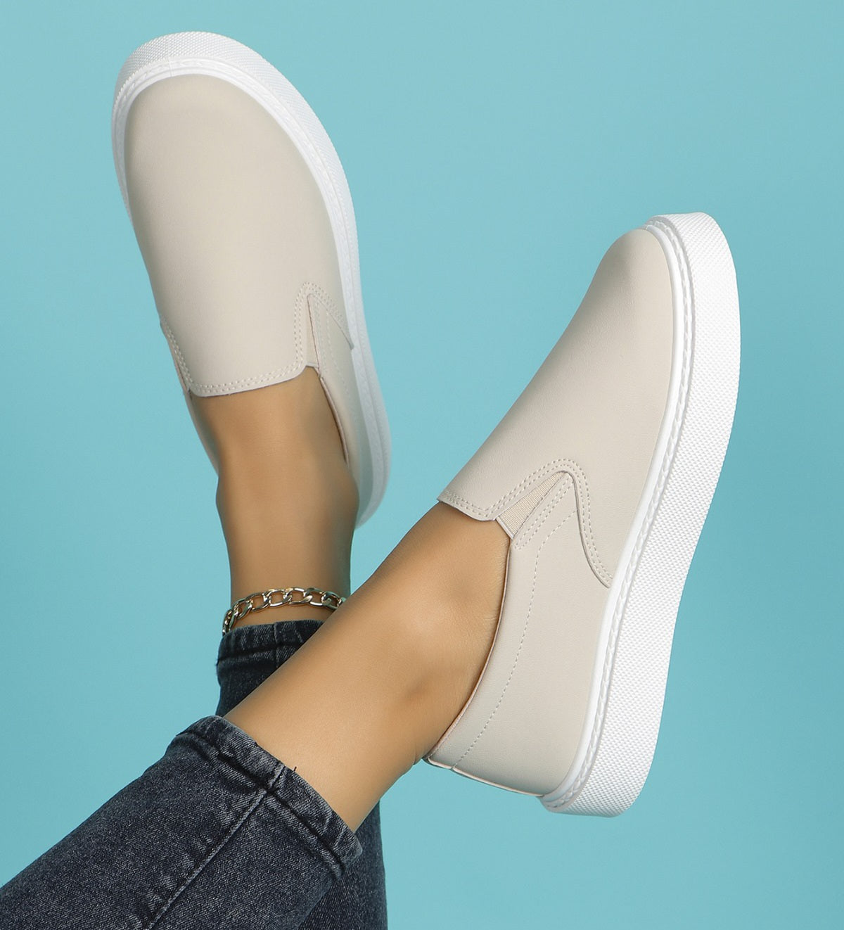 Pantofi Casual Din Piele Ecologica Marina Bej BL518