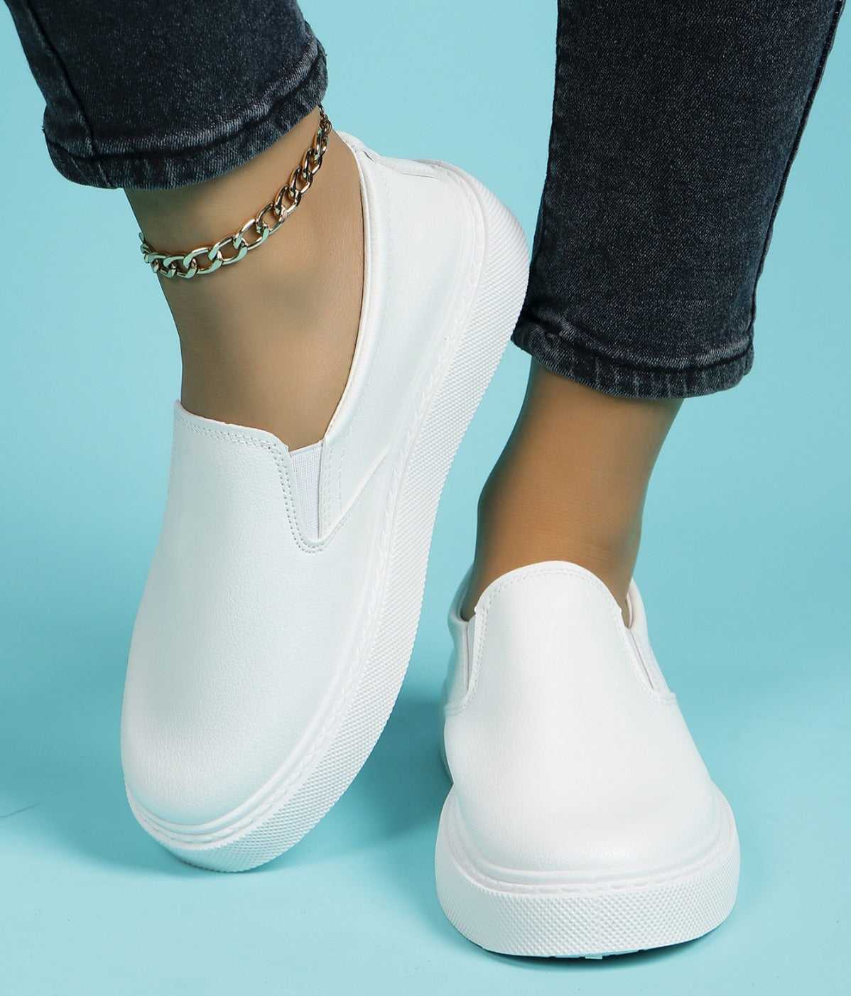 Pantofi Casual Din Piele Ecologica Marina Alb BL518