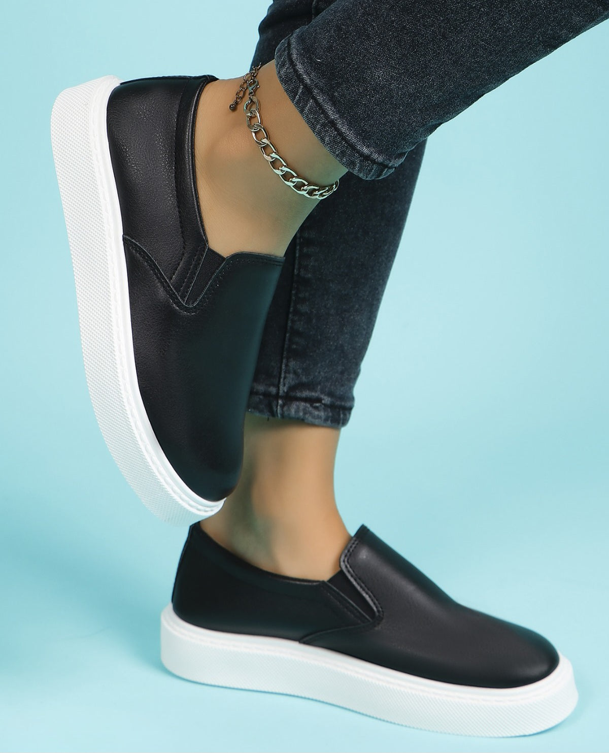 Pantofi Casual Din Piele Ecologica Marina Negru BL518