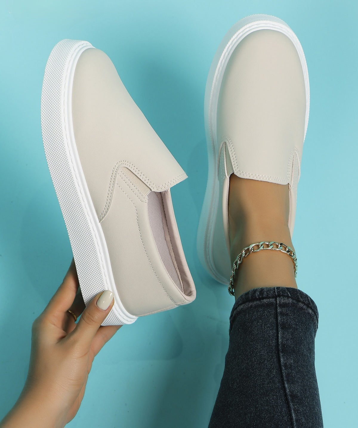 Pantofi Casual Din Piele Ecologica Marina Bej BL518