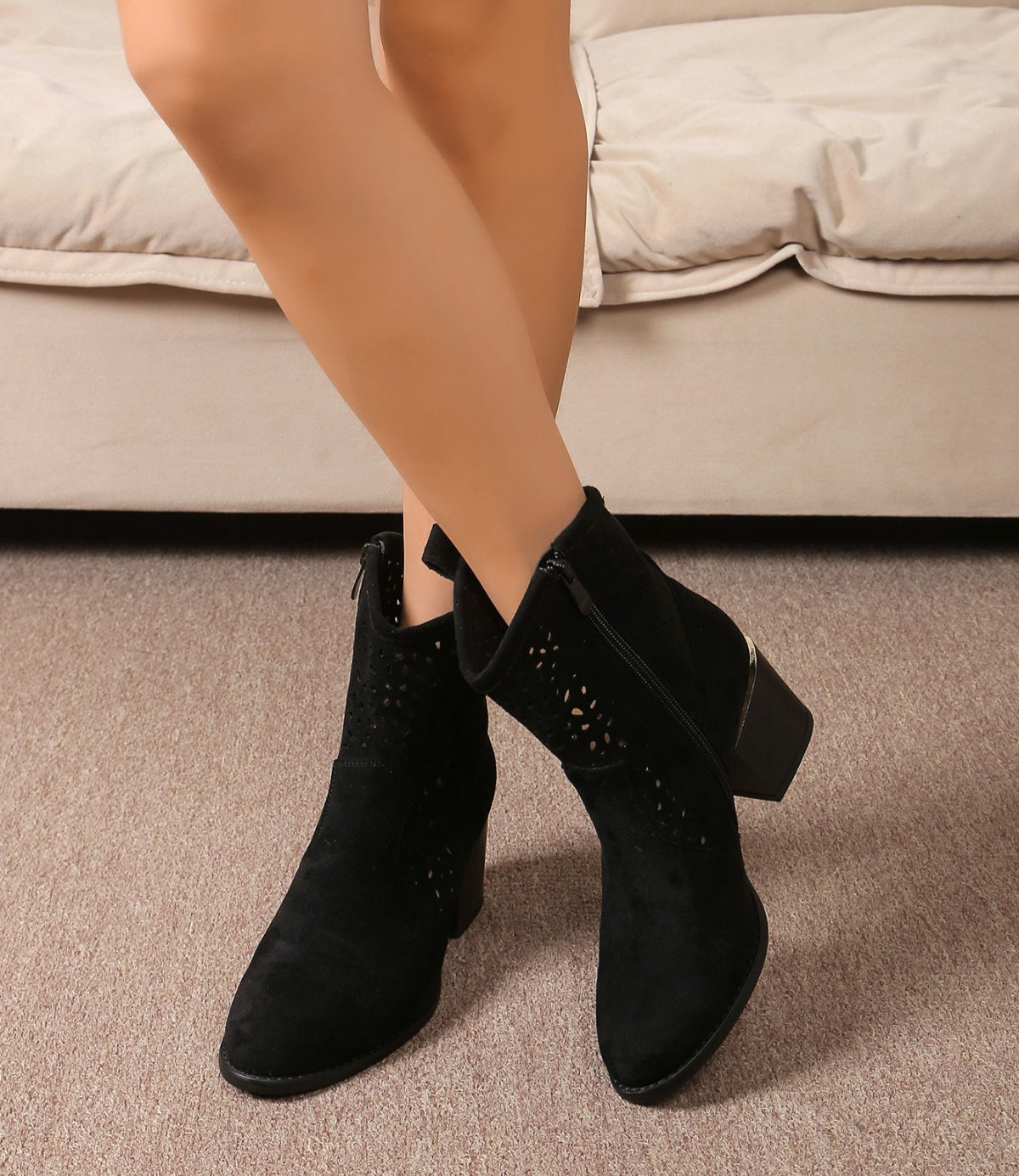 Botine Dama Din Piele Ecologica Black NS526