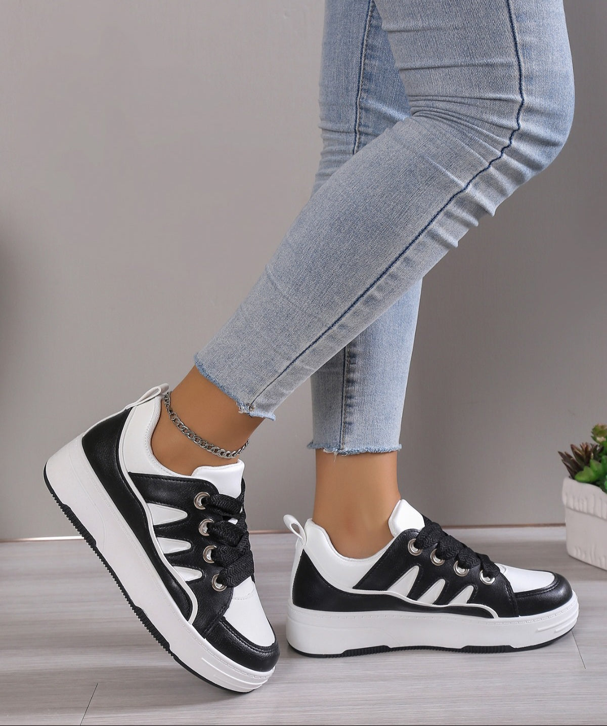 Adidasi Dama Din Piele Ecologica Black  BL381